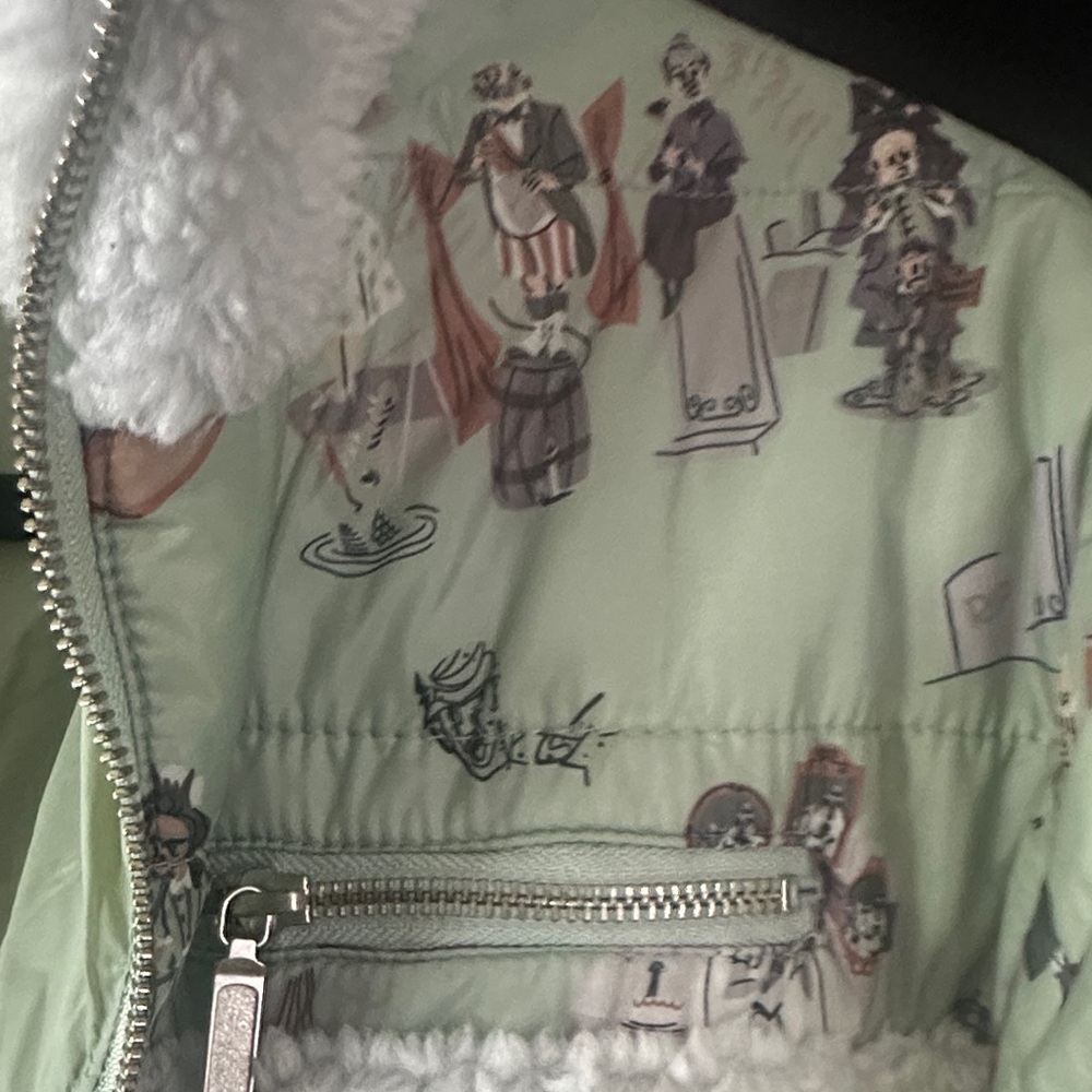 Disney haunted mansion Green and White Sherpa Jacket - Picture 3 of 6